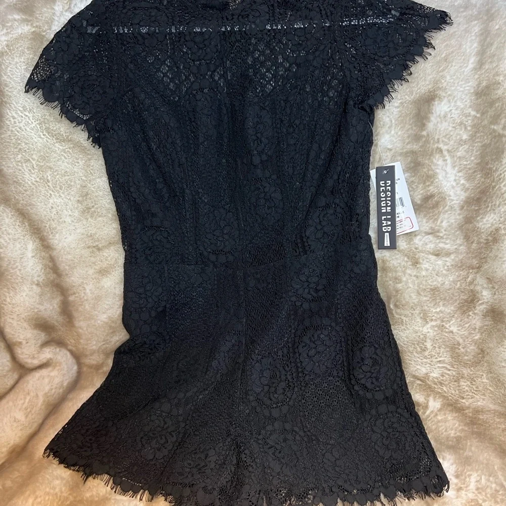 Brand new Design Lab Black Lace Romper with tags. - Picture 2 of 7